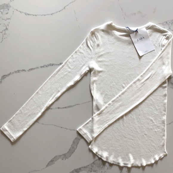Zara Rib Long Sleeve Round Neck Shirt - Picture 4 of 6